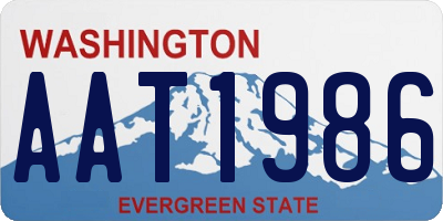 WA license plate AAT1986