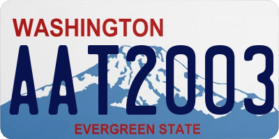 WA license plate AAT2003