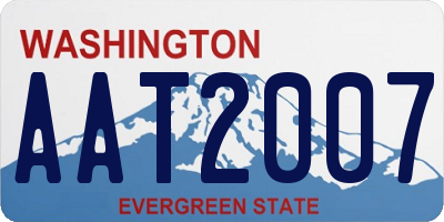 WA license plate AAT2007