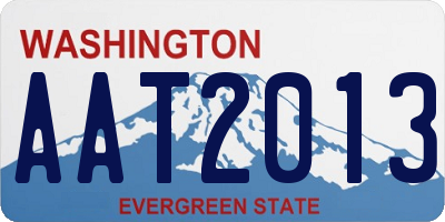 WA license plate AAT2013