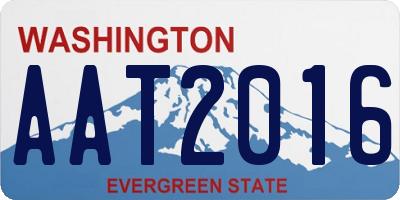 WA license plate AAT2016
