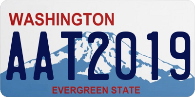 WA license plate AAT2019