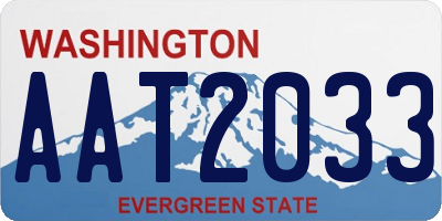 WA license plate AAT2033
