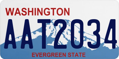 WA license plate AAT2034