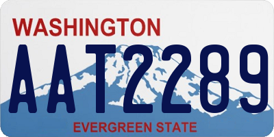 WA license plate AAT2289