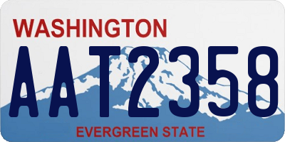 WA license plate AAT2358
