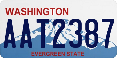 WA license plate AAT2387