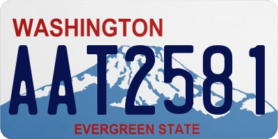 WA license plate AAT2581