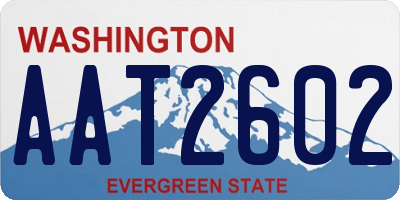 WA license plate AAT2602