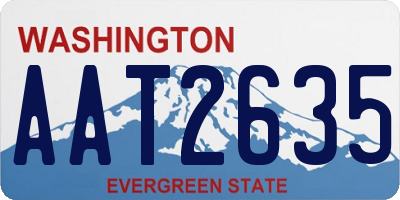 WA license plate AAT2635