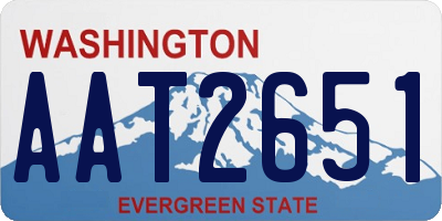 WA license plate AAT2651