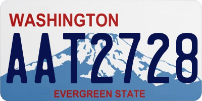 WA license plate AAT2728