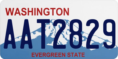 WA license plate AAT2829
