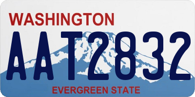 WA license plate AAT2832