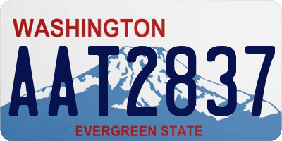 WA license plate AAT2837