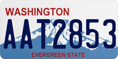 WA license plate AAT2853