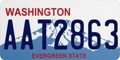 WA license plate AAT2863
