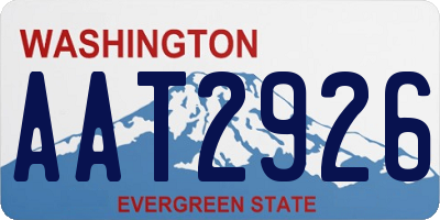 WA license plate AAT2926