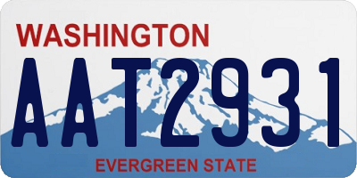 WA license plate AAT2931