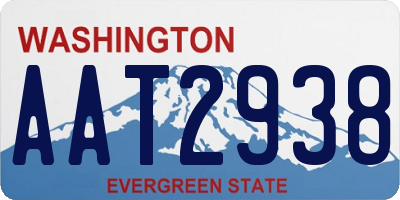 WA license plate AAT2938
