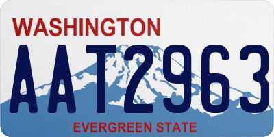 WA license plate AAT2963