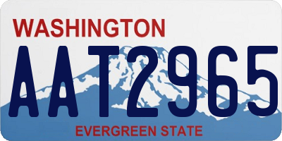 WA license plate AAT2965