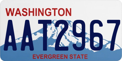 WA license plate AAT2967