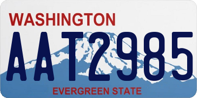 WA license plate AAT2985