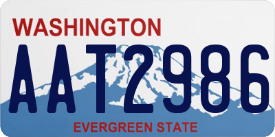WA license plate AAT2986