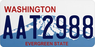 WA license plate AAT2988
