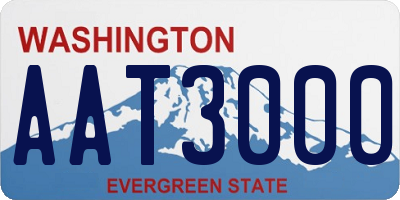 WA license plate AAT3000