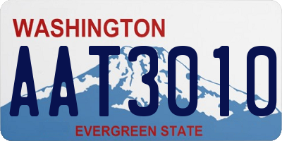 WA license plate AAT3010