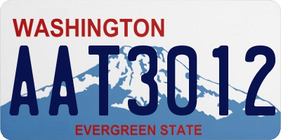 WA license plate AAT3012