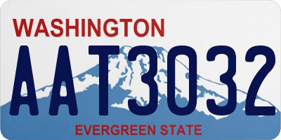 WA license plate AAT3032