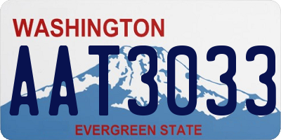 WA license plate AAT3033