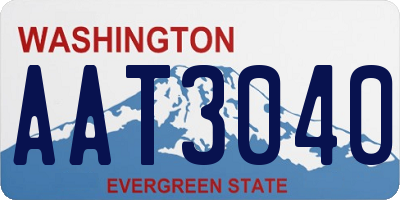 WA license plate AAT3040
