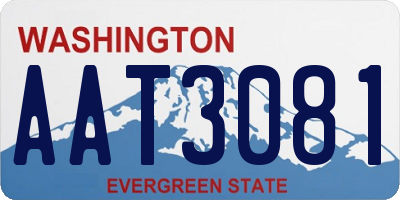WA license plate AAT3081