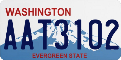 WA license plate AAT3102