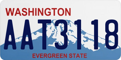 WA license plate AAT3118