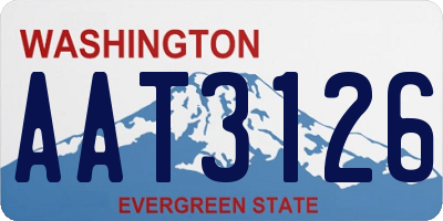 WA license plate AAT3126