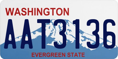 WA license plate AAT3136