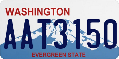 WA license plate AAT3150