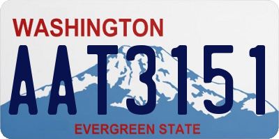 WA license plate AAT3151