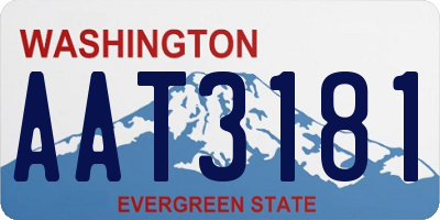 WA license plate AAT3181
