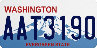 WA license plate AAT3190
