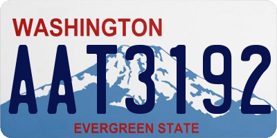 WA license plate AAT3192
