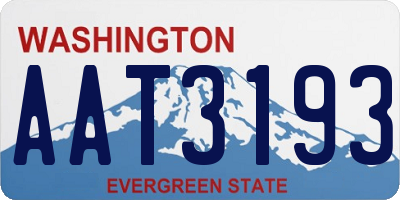 WA license plate AAT3193