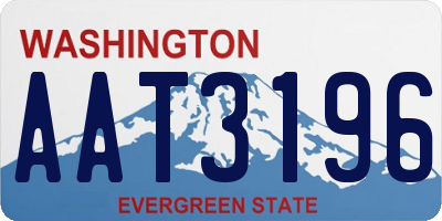 WA license plate AAT3196