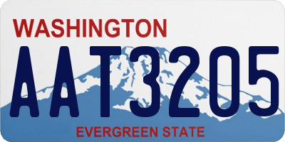 WA license plate AAT3205