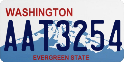 WA license plate AAT3254